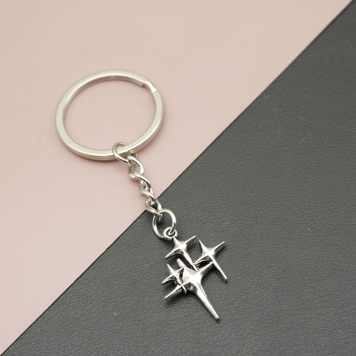 Zinc Alloy Shining Star Keychain Bag Charm Gift
