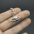 Metal Saturn Planet Keychain Solar System Bag Charm Gift view 3