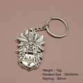 Zinc Alloy Minimalist Indian Chief Keychain Bag Charm view 2