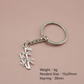 Zinc Alloy Bamboo Keychain Minimalist Bag Charm Key Ring Gift view 2