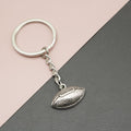 Metal Rugby Ball Keychain Bag Charm view 1