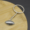 Metal Rugby Ball Keychain Bag Charm view 3