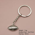 Metal Rugby Ball Keychain Bag Charm view 2