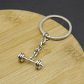 Zinc Alloy Simple Barbell Shape Keychain Gym Bag Charm Gift view 4