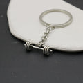 Zinc Alloy Simple Barbell Shape Keychain Gym Bag Charm Gift view 3