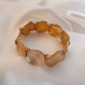 Minimalist Geometric Round Spliced Metal Bangle With Niche Cool Style Design view 2