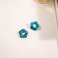Candy Color Acrylic Resin Flower Studs For Women Sweet Fresh Korean Style Minimal Flower Earrings view 2