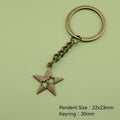 Zinc Alloy Smooth Star Keychain Bag Charm Gift view 2