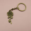 Zinc Alloy Rose Flower Keychain Simple Bag Charm Gift view 6