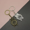 Zinc Alloy Minimalist Owl Keychain Bag Charm Gift – Antique Copper view 1