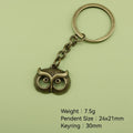 Zinc Alloy Minimalist Owl Keychain Bag Charm Gift Key Ring view 2