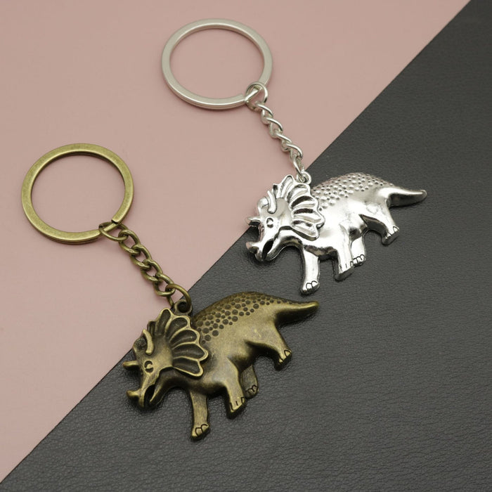 Metal Minimalist Dinosaur Keychain Bag Charm