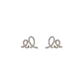 Elegant Korean Rhinestone Cream Swirl Cross Hollow Studs Silver Needle Commuter Versatile Earrings view 5