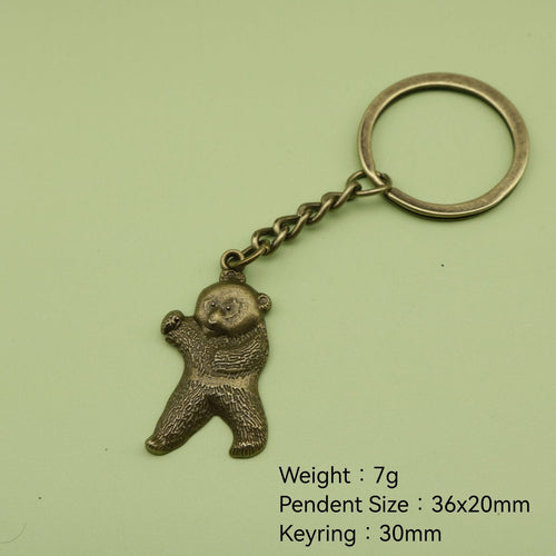 Metal Kung Fu Bear Keychain Cute Bag Charm Gift