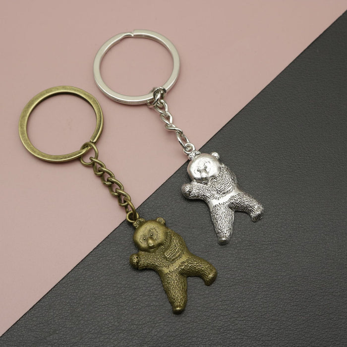 Metal Kung Fu Bear Keychain Cute Bag Charm Gift
