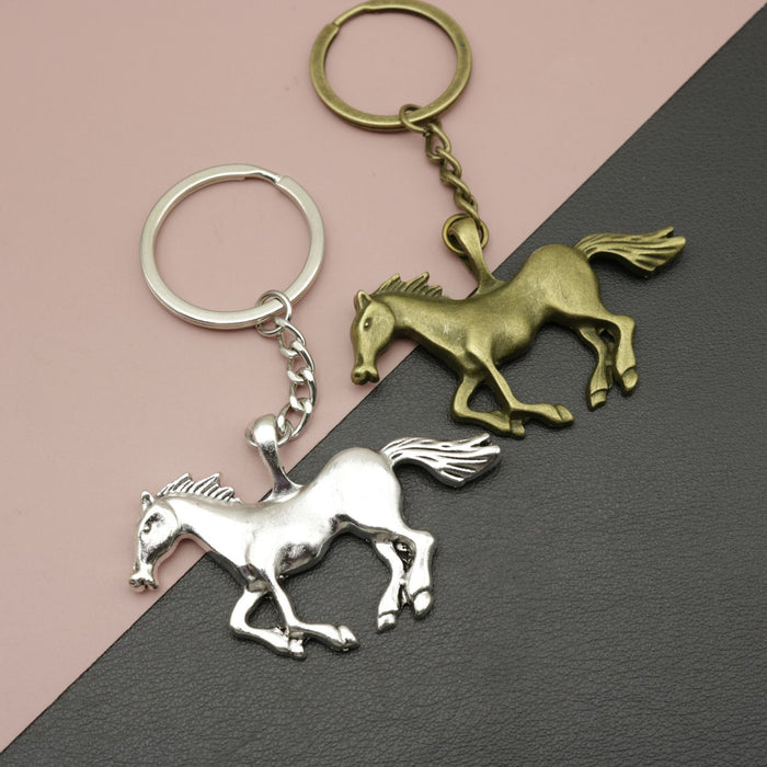 Metal Simple Horse Keychain Bag Charm Gift