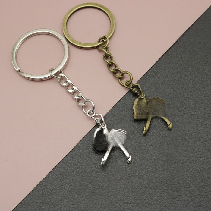 Alloy Ballerina Girl Keychain Bag Charm