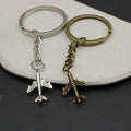 Metal Airplane Shape Keychain Travel Bag Charm Gift – Antique Copper view 3
