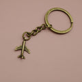 Metal Airplane Shape Keychain Travel Bag Charm Gift – Antique Copper view 6