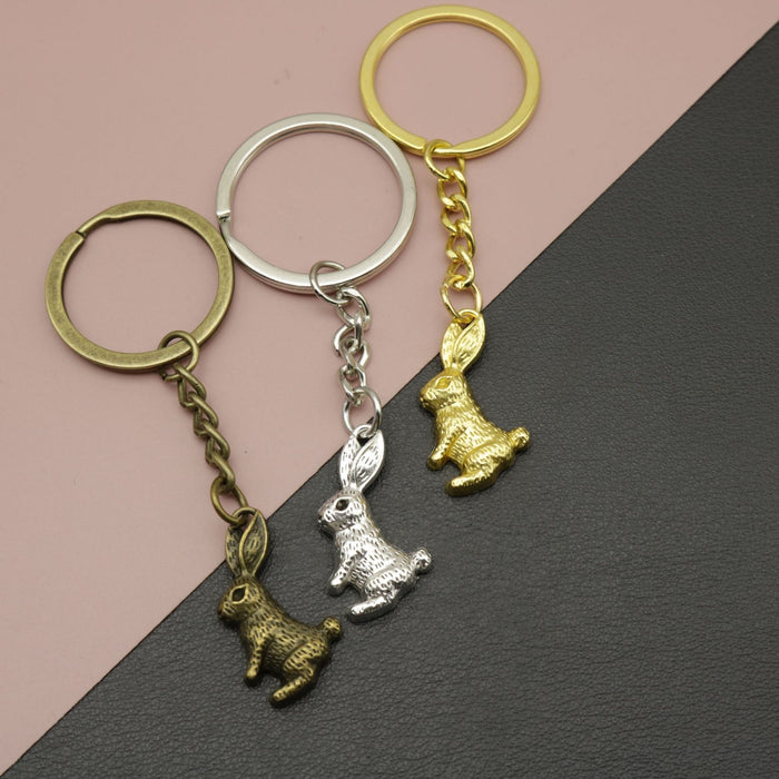 Metal Minimalist Rabbit Keychain For Bag Charm Gift