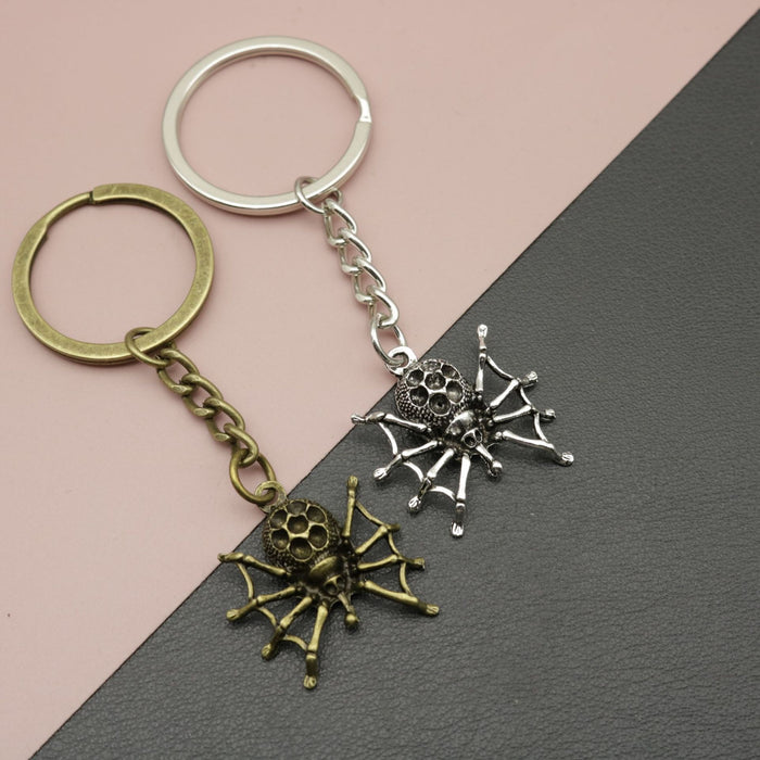 Zinc Alloy Minimalist Spider Keychain Key Ring Gift