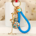 Beaded Fortune Pouch Keychains With Braided Wrist Straps in Four Colors view 3