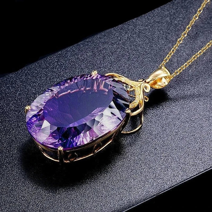 Elegant Oval Goose Egg Pendant Necklace For Women, High End European Style Fashion Jewelry