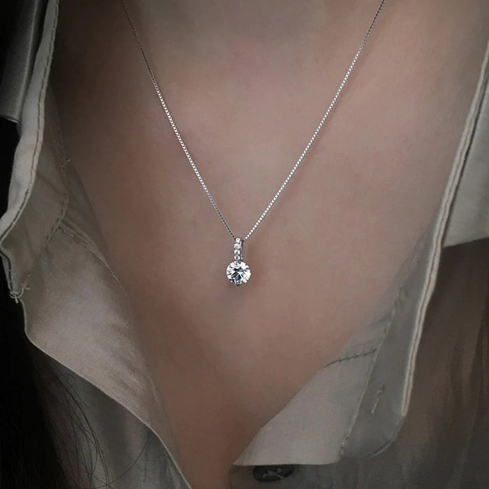 Simple Round Pendant Necklace For Women, Fashion Daily Commuter Minimalist Neck Jewelry