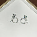 Luxury Pave Rhinestone Serpent Snake Studs For Women, Geometric Coil Alloy Silver Needle Earrings view 4