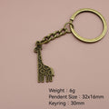 Zinc Alloy Simple Giraffe Keychain Bag Charm Gift view 2