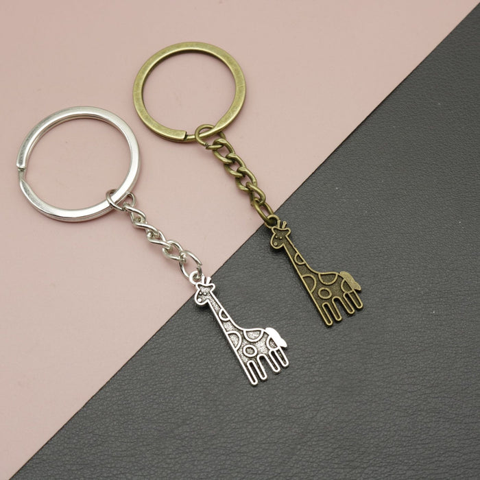Zinc Alloy Simple Giraffe Keychain Bag Charm Gift