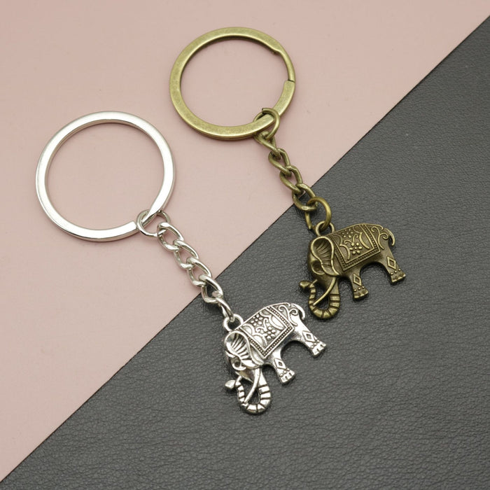 Zinc Alloy Minimalist Elephant Keychain Bag Charm Gift