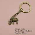 Zinc Alloy Minimalist Elephant Keychain Bag Charm Gift view 2