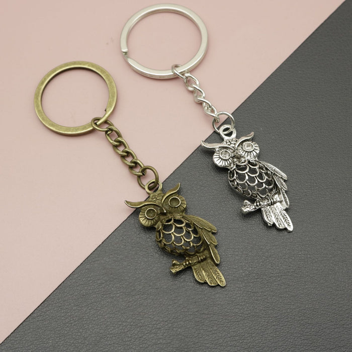 Zinc Alloy Simple Owl Keychain Animal Gift Key Ring