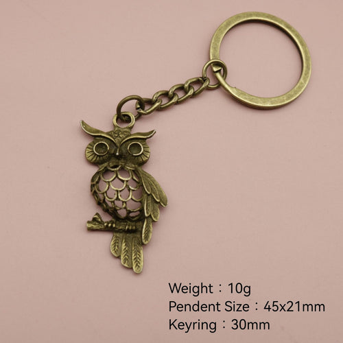 Zinc Alloy Simple Owl Keychain Animal Gift Key Ring
