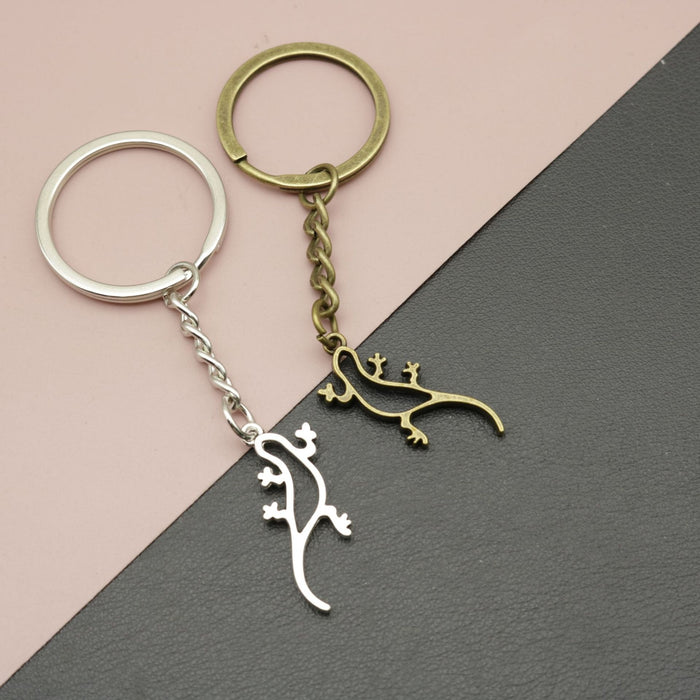 Metal Gecko Keychain Bag Charm