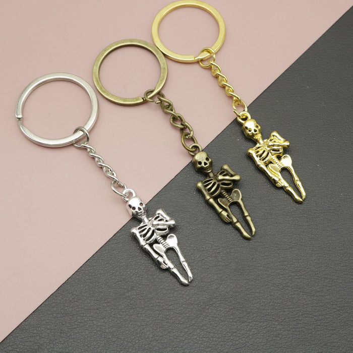 Metal Minimalist Skull Keychain For Key Ring Gift