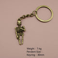 Metal Minimalist Skull Keychain For Key Ring Gift view 2