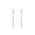Elegant Korean Minimalist Geometric Long Bar Drop Alloy Huggie Earrings For Daily Commute Earrings view 5