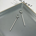 Elegant Korean Minimalist Geometric Long Bar Drop Alloy Huggie Earrings For Daily Commute Earrings view 3