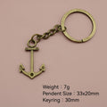 Metal Minimalist Ship Wheel Keychain Car Key Ring view 2
