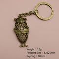 Zinc Alloy Simple Owl Keychain Bag Charm Gift – Antique Copper view 2
