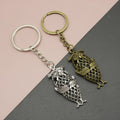 Zinc Alloy Simple Owl Keychain Bag Charm Gift – Antique Copper view 1