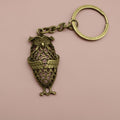 Zinc Alloy Simple Owl Keychain Bag Charm Gift – Antique Copper view 6