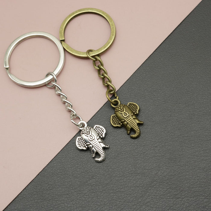 Zinc Alloy Minimalist Elephant Keychain Bag Charm Gift Key Ring