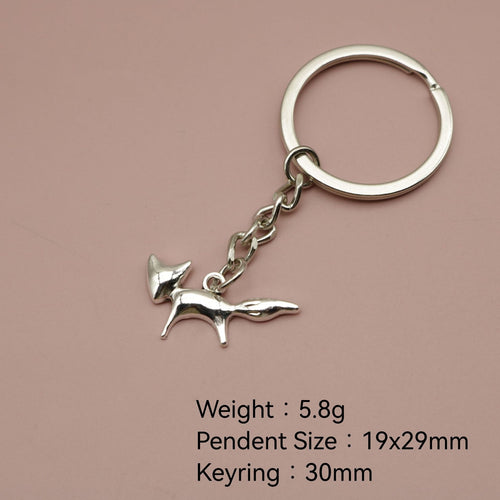 Metal Simple Fox Keychain Animal Bag Charm Gift