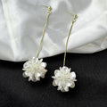 Elegant Long Tassel Acrylic Flower Drops With Gold Alloy Chain And Silver Needle Women's Earrings view 2