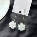 Elegant Long Tassel Acrylic Flower Drops With Gold Alloy Chain And Silver Needle Women's Earrings view 4