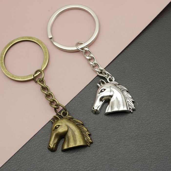 Metal Horse Head Keychain Bag Charm