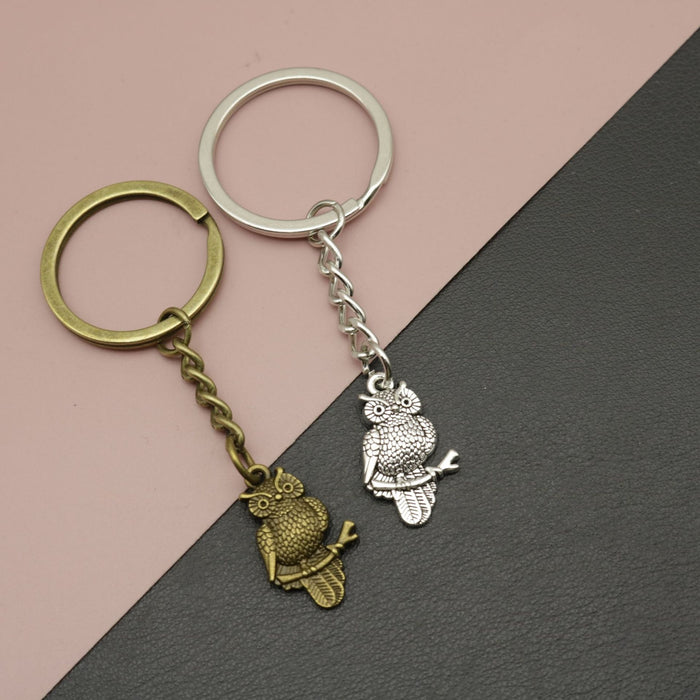 Zinc Alloy Owl Keychain For Bag Charm Gift
